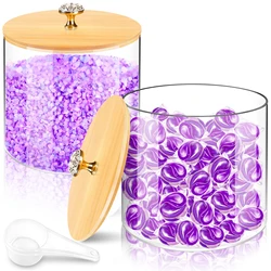 2 Pack Laundry Pods Detergent Container for Laundry Room Organization and Storage Plastic Storage Jars with Bamboo Lids
