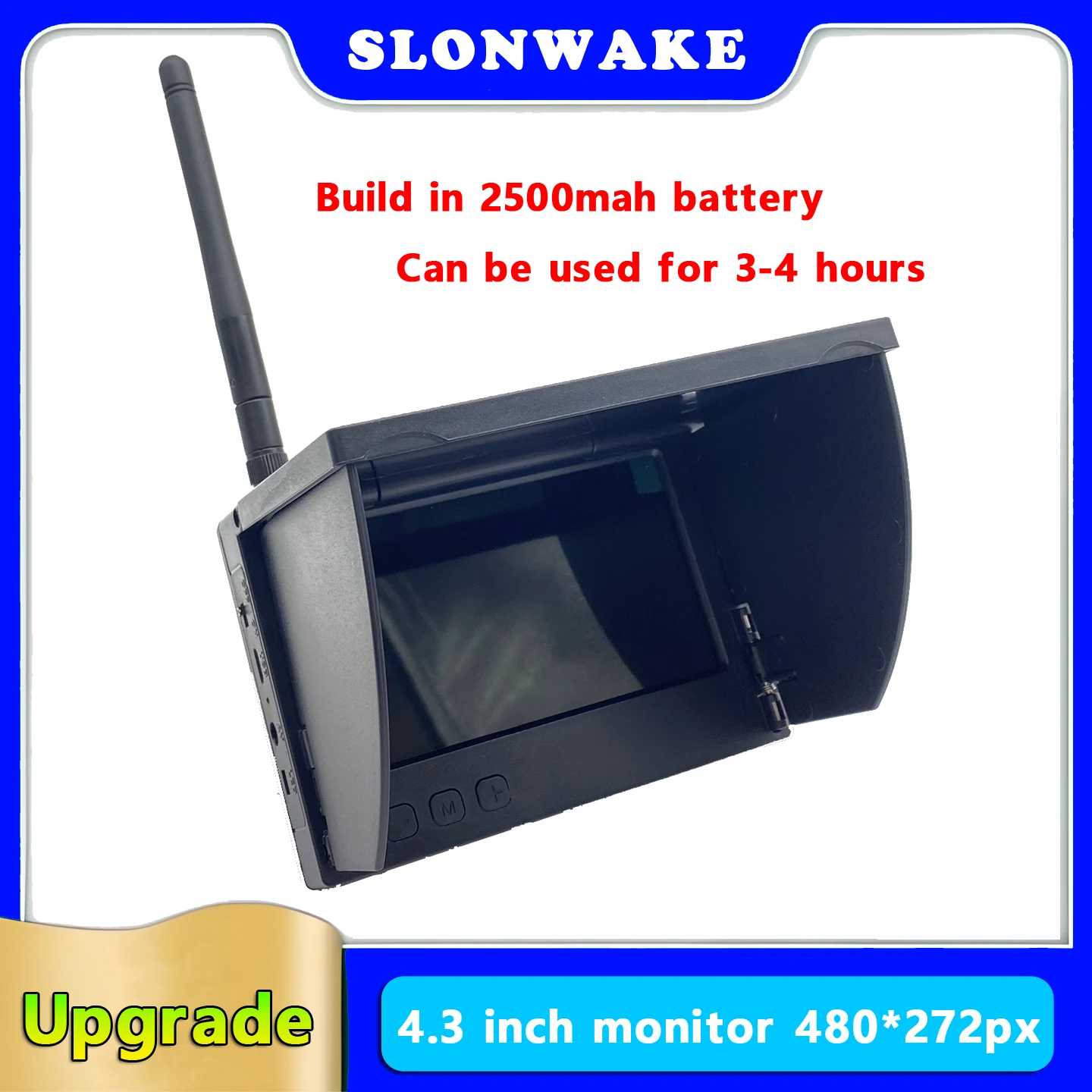 Monitor receptor sem fio LCD de 5,8G 4,3 polegadas 480 * 272px com transmissor VTX de 600 mW e CMOS 700TVL AIO 120 °   câmera fpv para peças RC