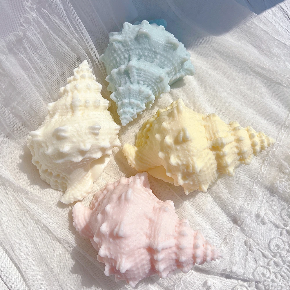 Murex Seashell Soy Wax Mold Beach Decor Sea Shell Candle Molds Mouthed Spikey Conch Resin Silicone Mould