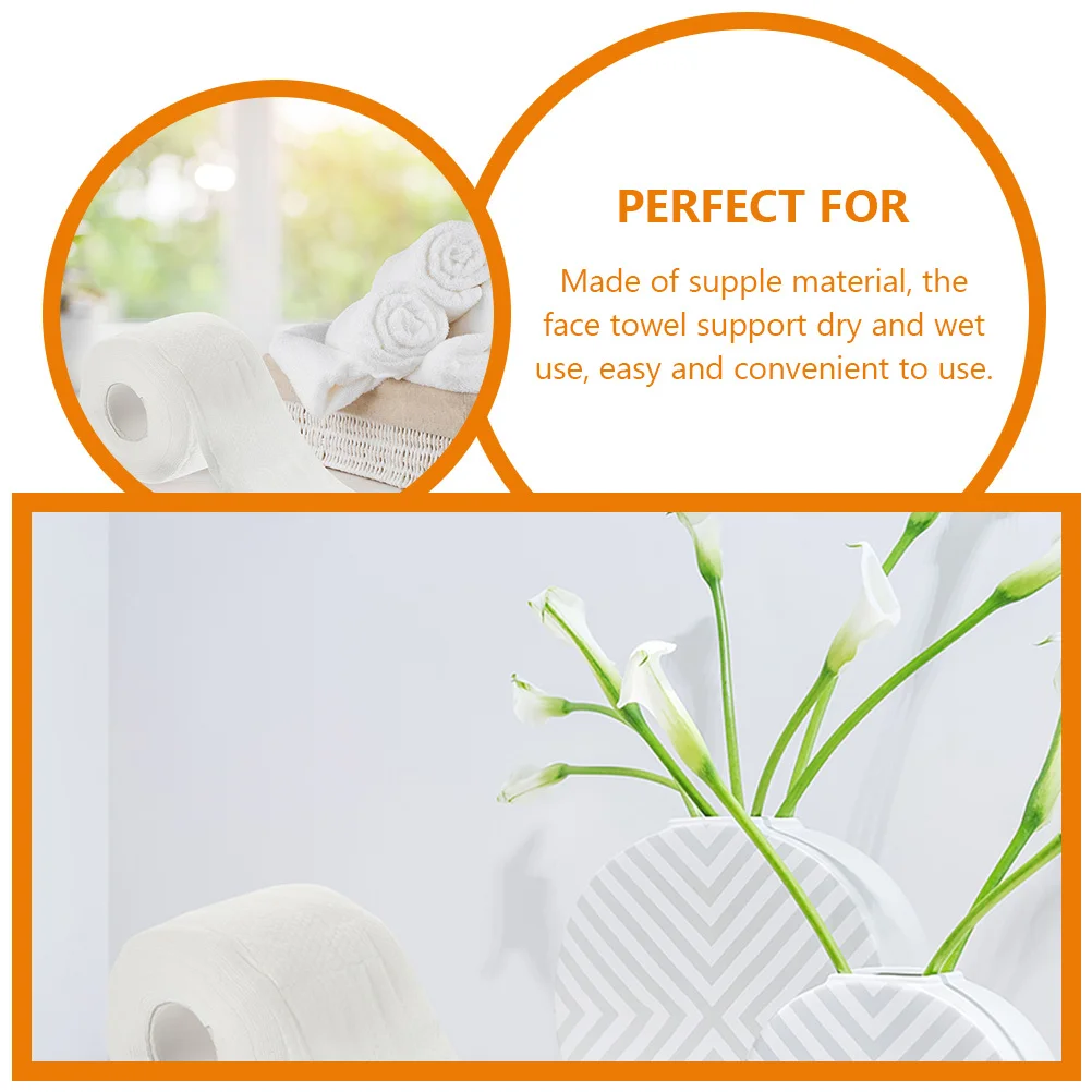 2 Rolls Disposable Face Towel Absorbent Soft for Home Office Travel Makeup Removal Facial Cloth Face Towel Facial Towels