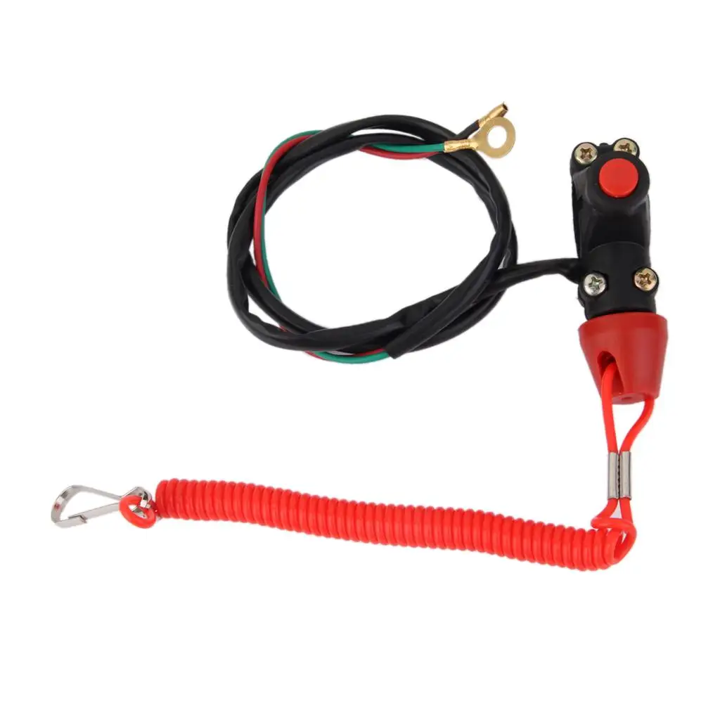 ATV Motorcycle Boat Tether Lanyard Emergency Kill Stop Engine Switch Push Button Interruptor de parada del motor de matar