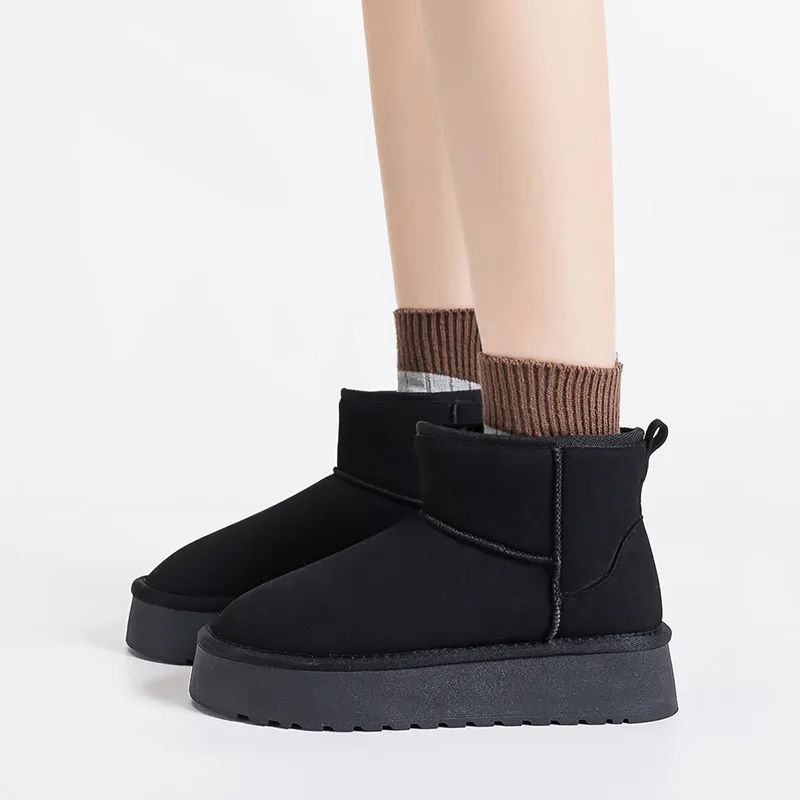 Snow boots winter new thick and plush women's warm cotton boots Korean version versatile anti slip bread cotton shoes