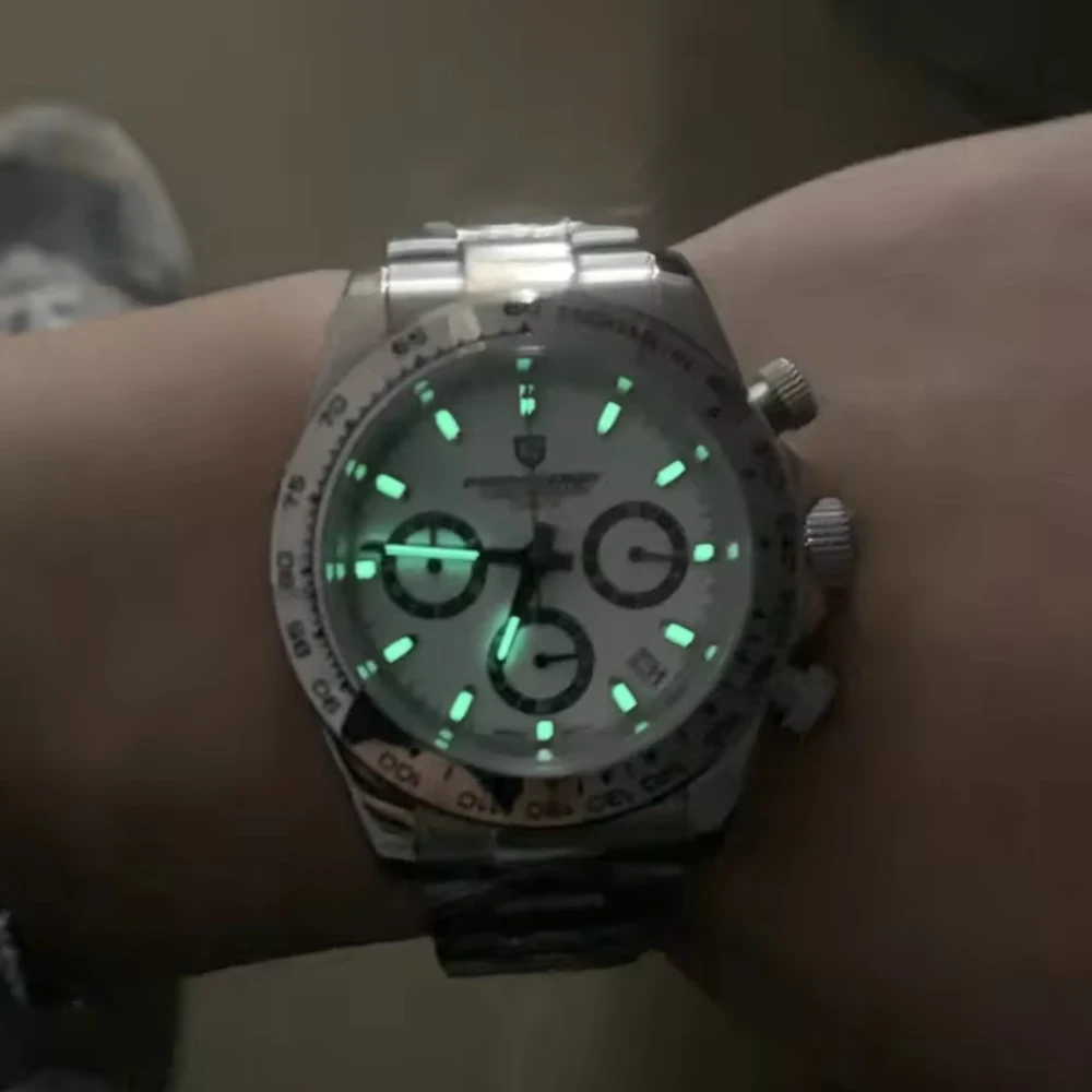 PAGANI Design 2025 New Men Quartz Watch VK63 PD1727 Stainless Steel Sapphire Glass Waterproof 100m Chronograph Watch for Men