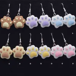 20*22mm  Earring For Women 3D Simulation Resin Handmade Mini Cartoon Cat Paw Drop Earrings Funny Gift