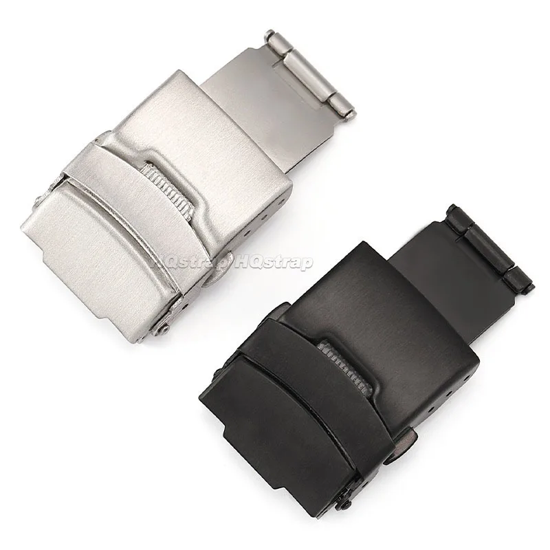 Solid Stainless Steel Buckle 12mm 14mm 16mm 18mm 20mm 22mm 24mm 26mm Metal Clasp Folding Deployment Button Watch Accessories