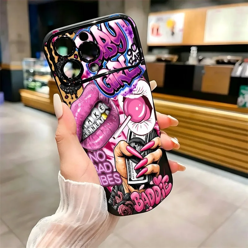 جراب هاتف بتصميم شفاه وردية وط - مراجعة Phone Cases Cool Girl وسعره