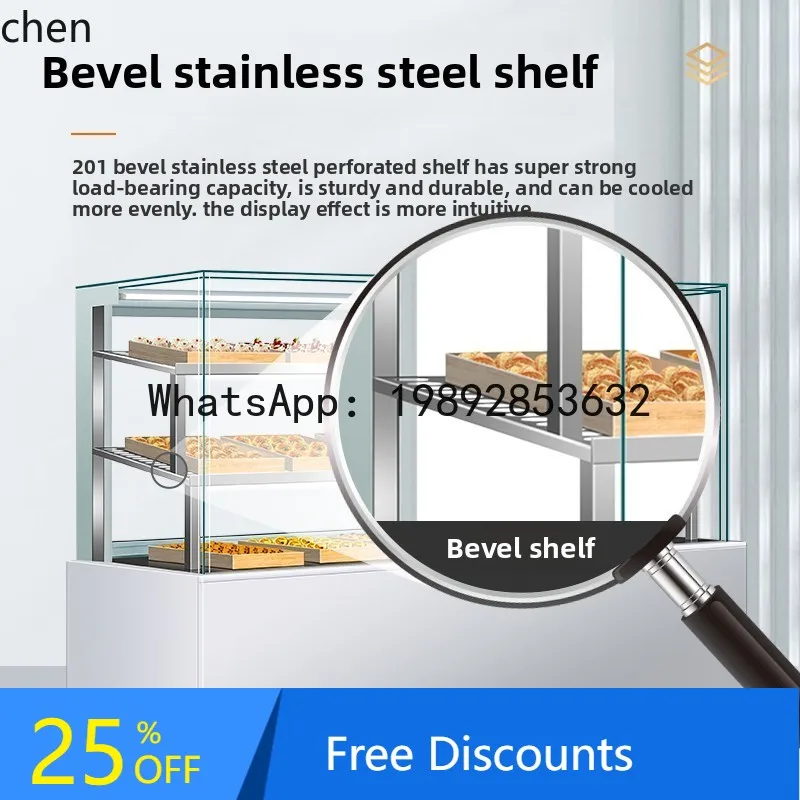 

BB Chinese Pastry Cabinet Cake Display Cabinet Commercial Pastry Refrigerated Beverage Fruit Fresh-keeping Cabinet