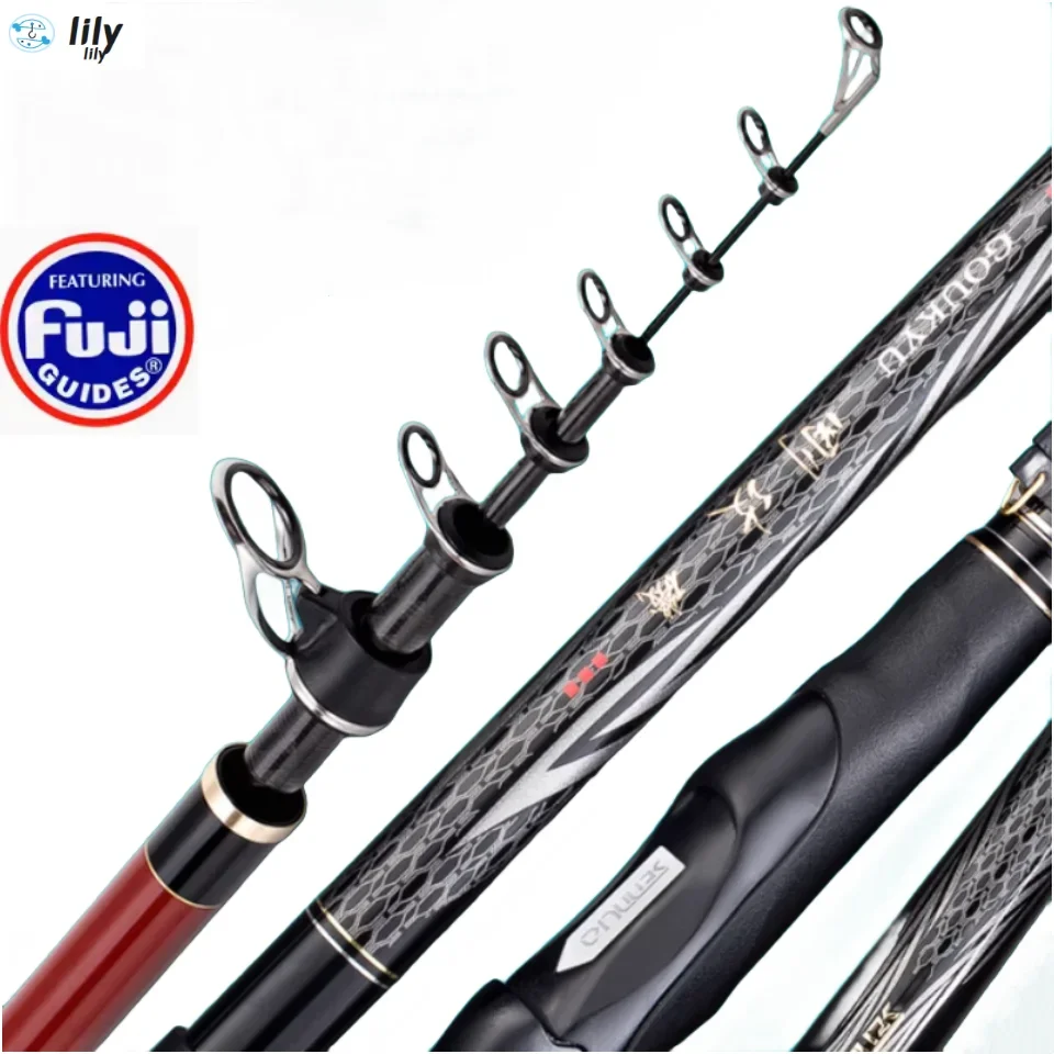 Japan Fuji Ring Black Rock Fishing Rod Sliding Float Rod Large Object Rod High Carbon Ultralight Hard Telescopic Fishing Pole