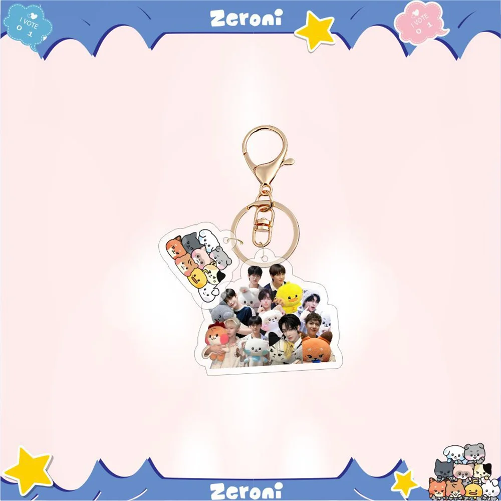 KPOP ZEROBASEONE Cartoon Keychain ZB1 Acrylic Keyring Pendant Zhanghao Hanbin Matthew Ricky Gunwook Bag Accessories Fans Gift