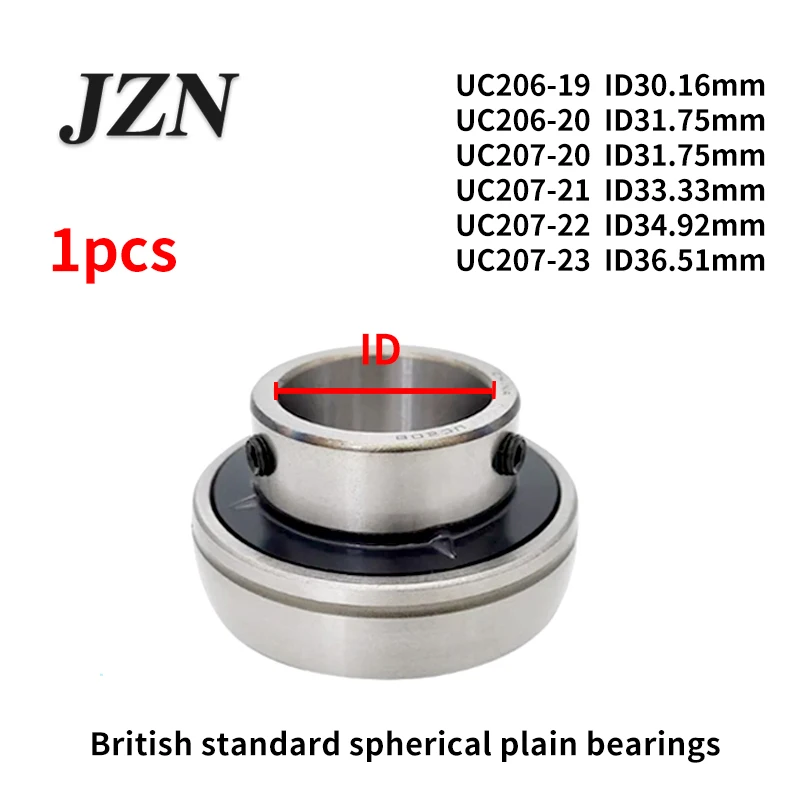 Rolamentos lisos esféricos padrão britânico UC206-19 UC206-20 UC207-20 UC207-21 UC207-22 UC207-23