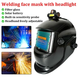 Welding Mask Headworn 180° Large Viewing Auto Darkening Welding Helmet High Temperature Resistance Protective Welder Mask Hat