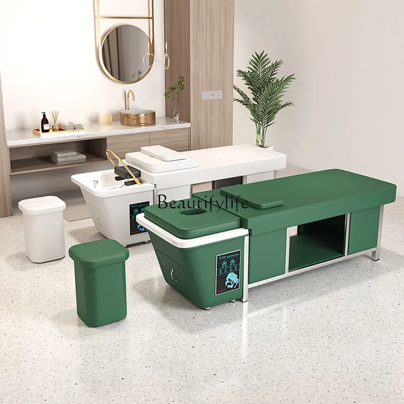 

09 Тайский шампунь из нержавеющей стали, кровать для парикмахерской, умная фумигация циркуляции воды