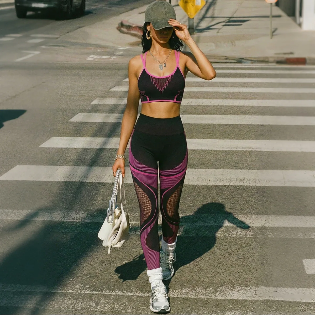 

2-piece Yoga Suit Set, Sports Bra for Women, Running Speed, Shock-absorbing, Breast Conserving, Yoga Vest, High Elasticity, Mesh