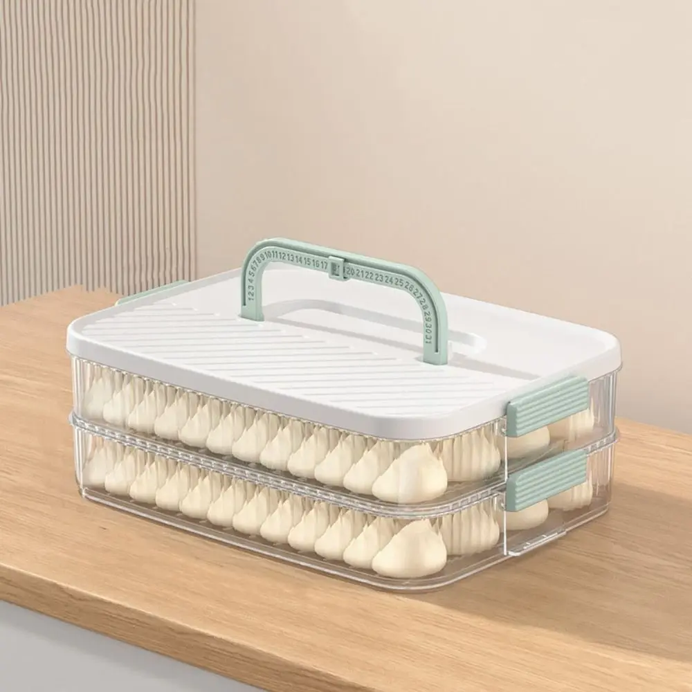 Plastic Frozen Dumpling Storage Box Large Capacity Fresh-keeping Dumpling Box with Lid Quick Freezing Wonton Storage Box