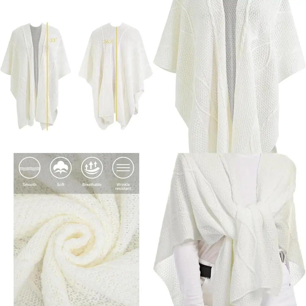 

Lightweight Knitted Shawl for Women - Breathable Wrap for Outdoor Travel, Poncho for Daily & Office Wear, Ideal for Spring