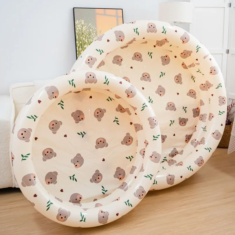Kids Inflatable Pool Bear Rabbit Design Thickened PVC Non Toxic Anti Leak For Baby Toddler Home Water Play Ocean Ball Pit Use