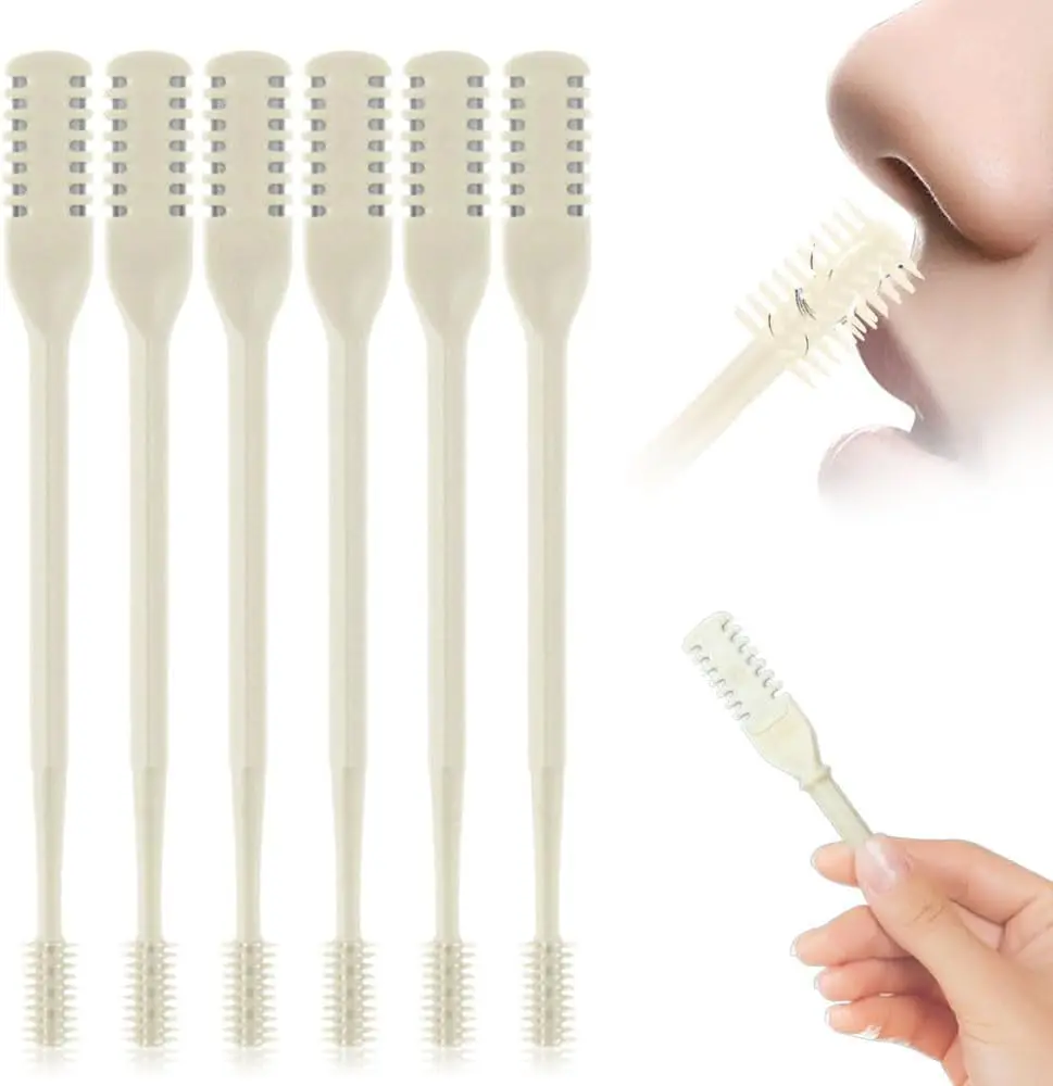 

Nasal Hair Cutter, Nose Hair Trimmer for Men Women, 360° Rotating Portable Manual Nose Hair Remover Double Sided Knife Travel