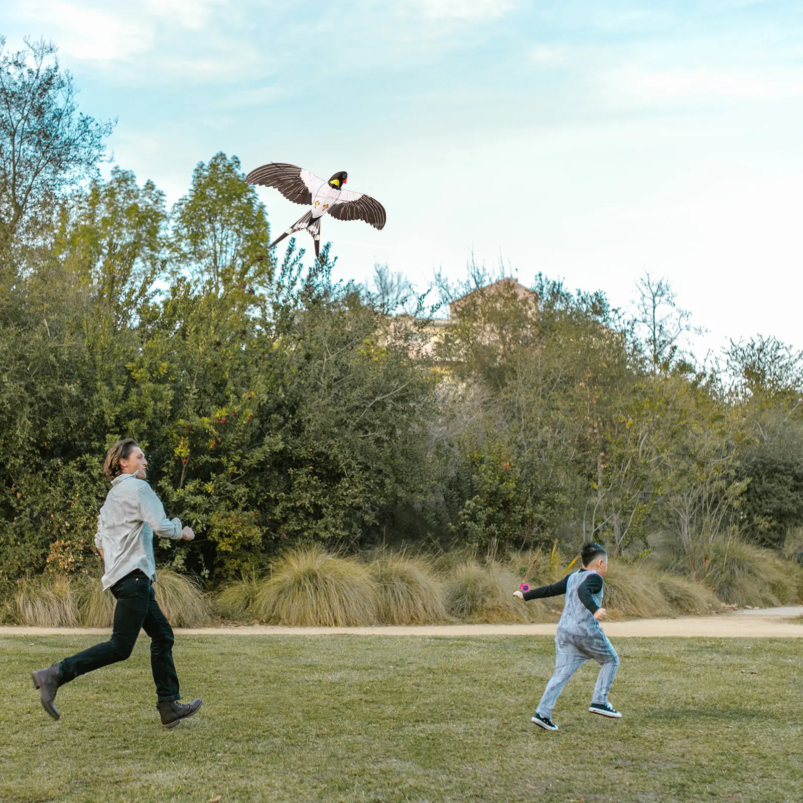 Kite Easy Fly Kids - 鳥凧釣り竿、簡単に飛ばせる子供用おもちゃ、子供用フライングロッド付き
