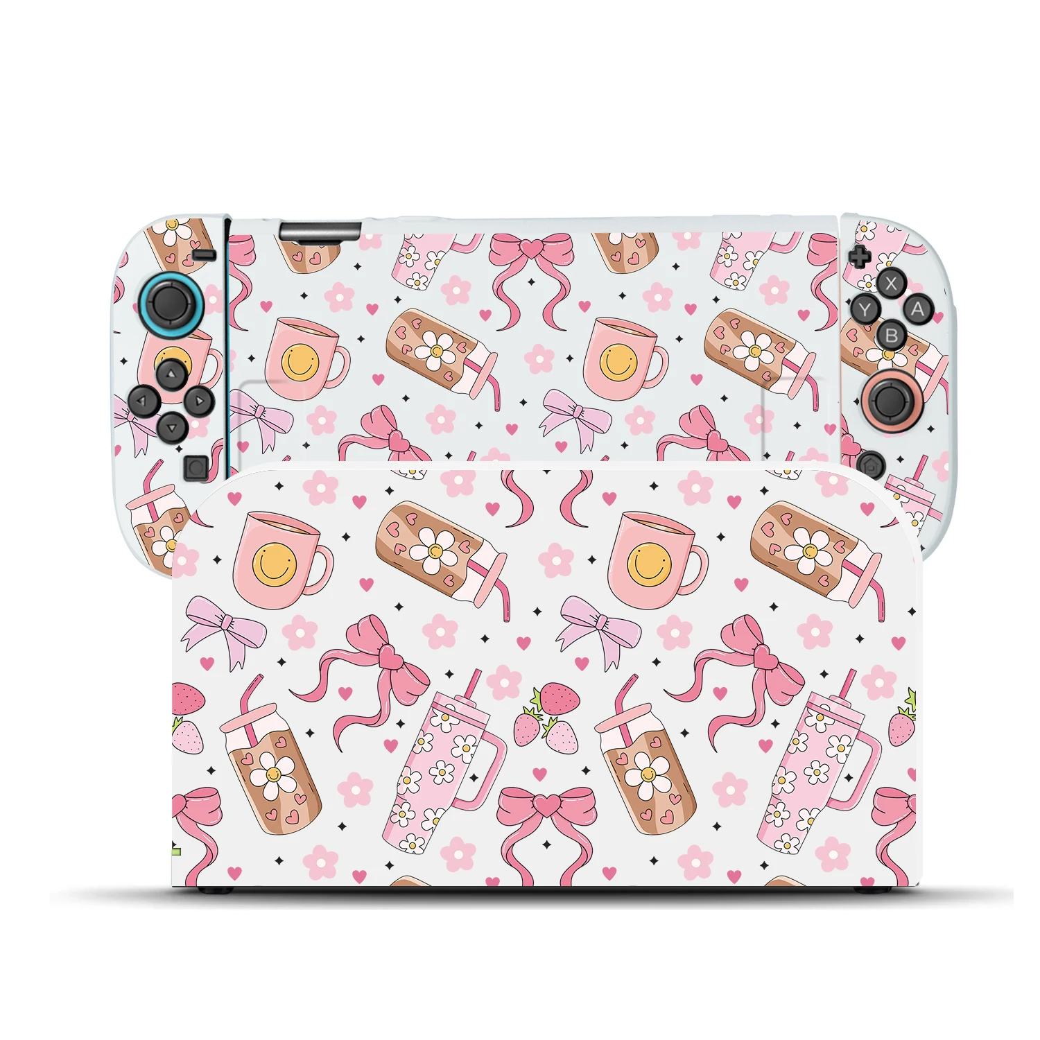 Étui pour Nintendo Switch 2 Funda coque de protection Dockable rose arc marguerite TPU Switch 2 accessoires contrôleur JoyCon