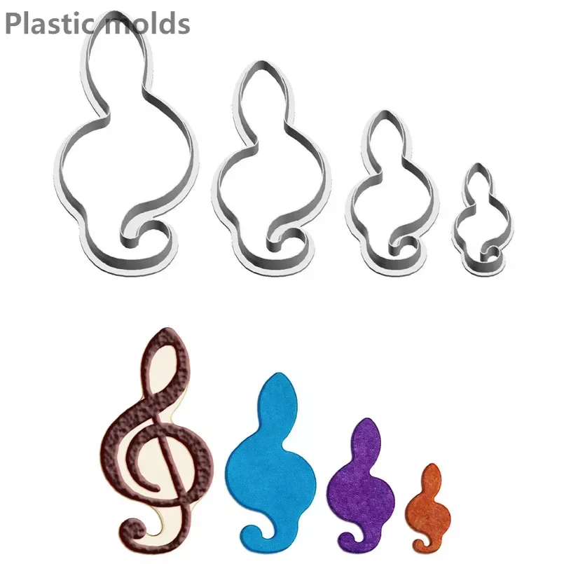 

Four Specification Music Cartoon Symbols High Notes,Plastic Mold,Cake Fondant Tools,Cookie Sushi and Fruits Cutters