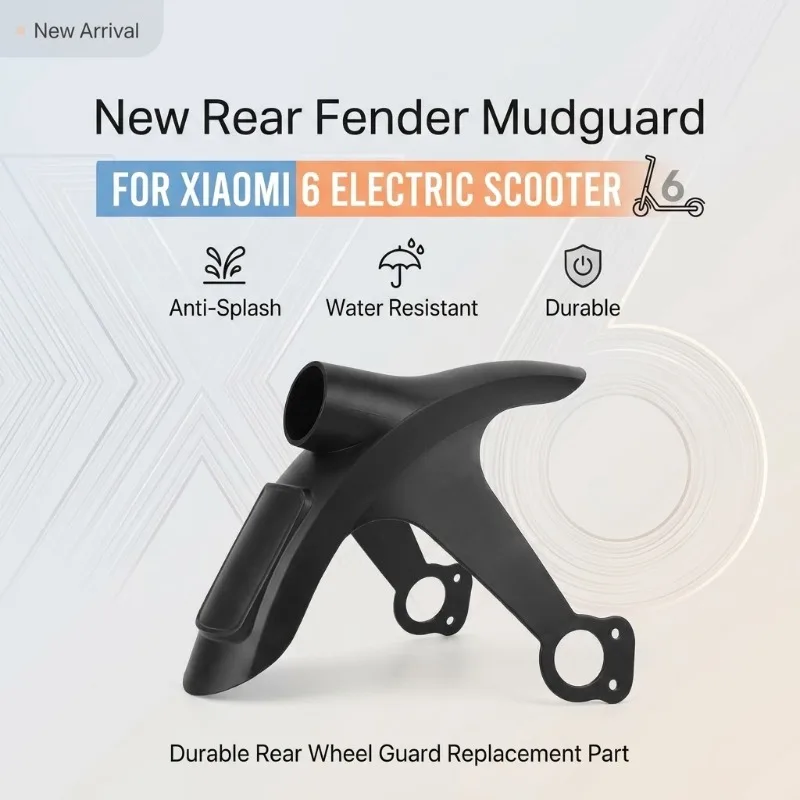 

New Rear Fender Mudguard for Xiaomi 6 Electric Scooter, Anti-Splash Water Resistant Durable Rear Wheel Guard Replacement Part