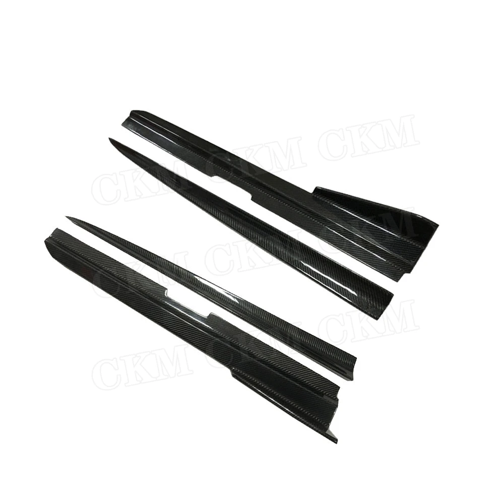 Carbon Fiber Side Skirts Door Aprons Winglet For Audi A7 S7 RS7 2012 2013 2014 4PCS/Set Fins Shark Style External Decoration