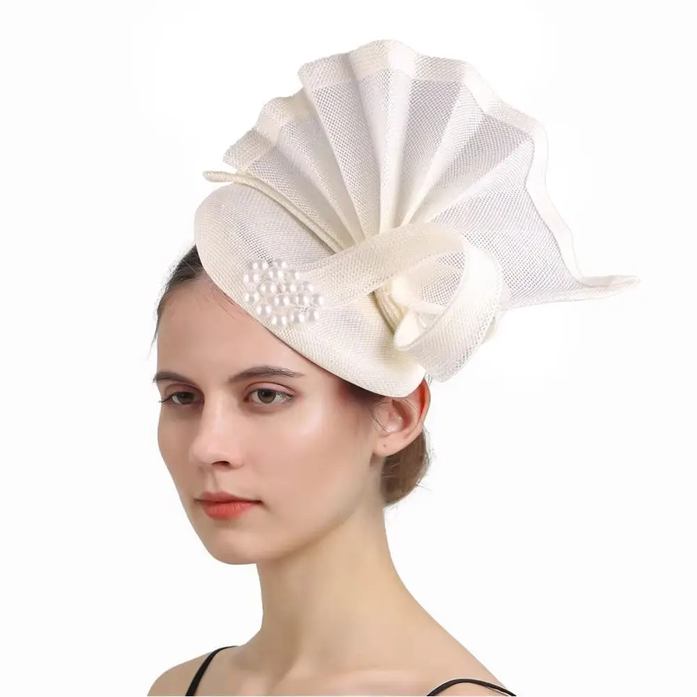 

Woman Elegant Fascinator Hat with Fan Shape Style Hair Accessories Bride Ladies Dinner Party Dress Hats headwear