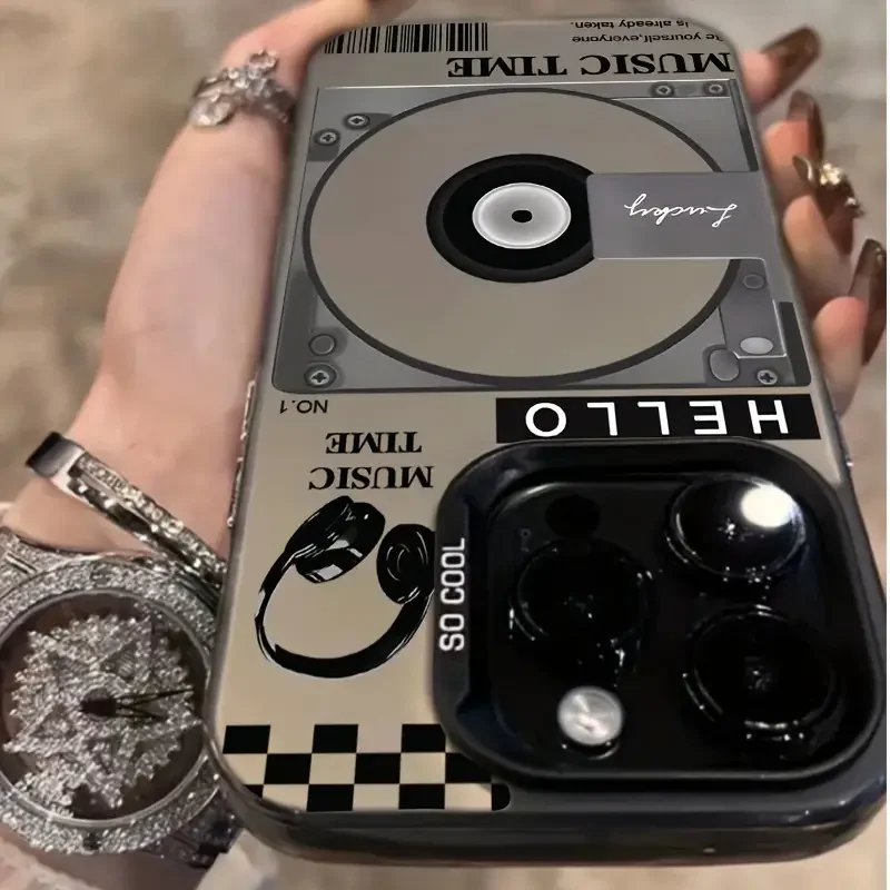 High quality creative retro record IMD phone case for iPhone 11 13 14 15 Pro Max 12 Mini 78 Plus XS XR SE full cover