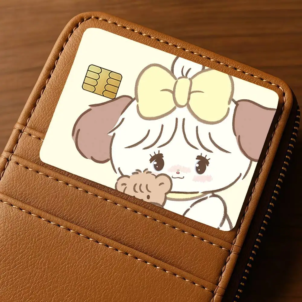 Cartoon Mikko Cute Cat Credit Skin Cover Card Stickers 4PCS Film Bus Pass Front Decoration Bank Debit Waterproof