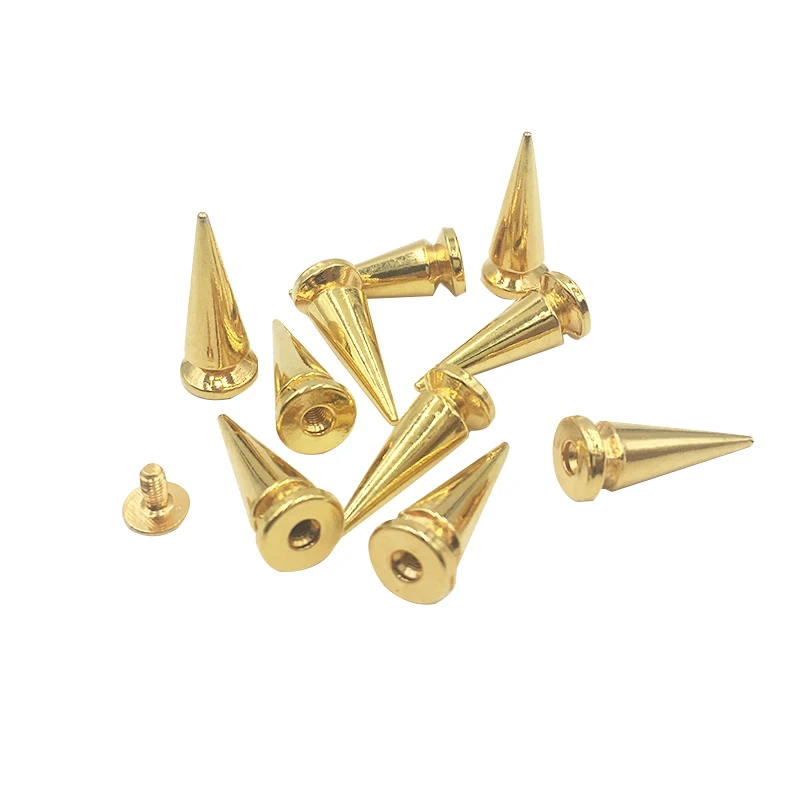100sets 24mm Golden Spots Tree Spikes Rivet Studs Punk Spikes ScrewBack Leather Craft Punk Jewelry Making Findings Leather Spike