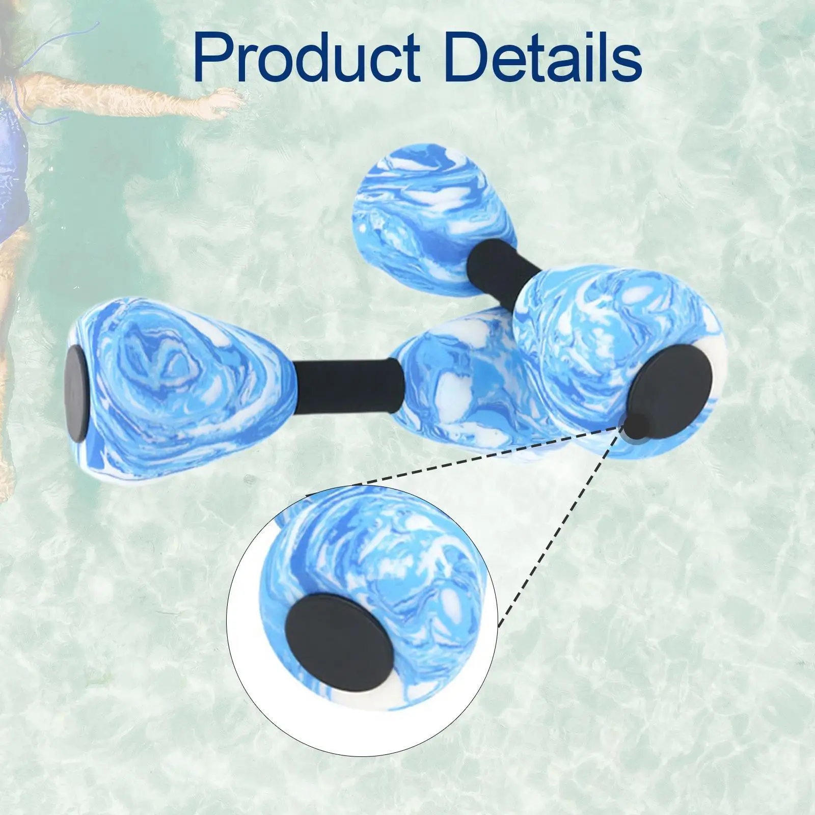 EVA Water Dumbbells High Buoyancy Aquatic Dumbbell Bar Hand Bar for Water Aerobics Fitness Gym
