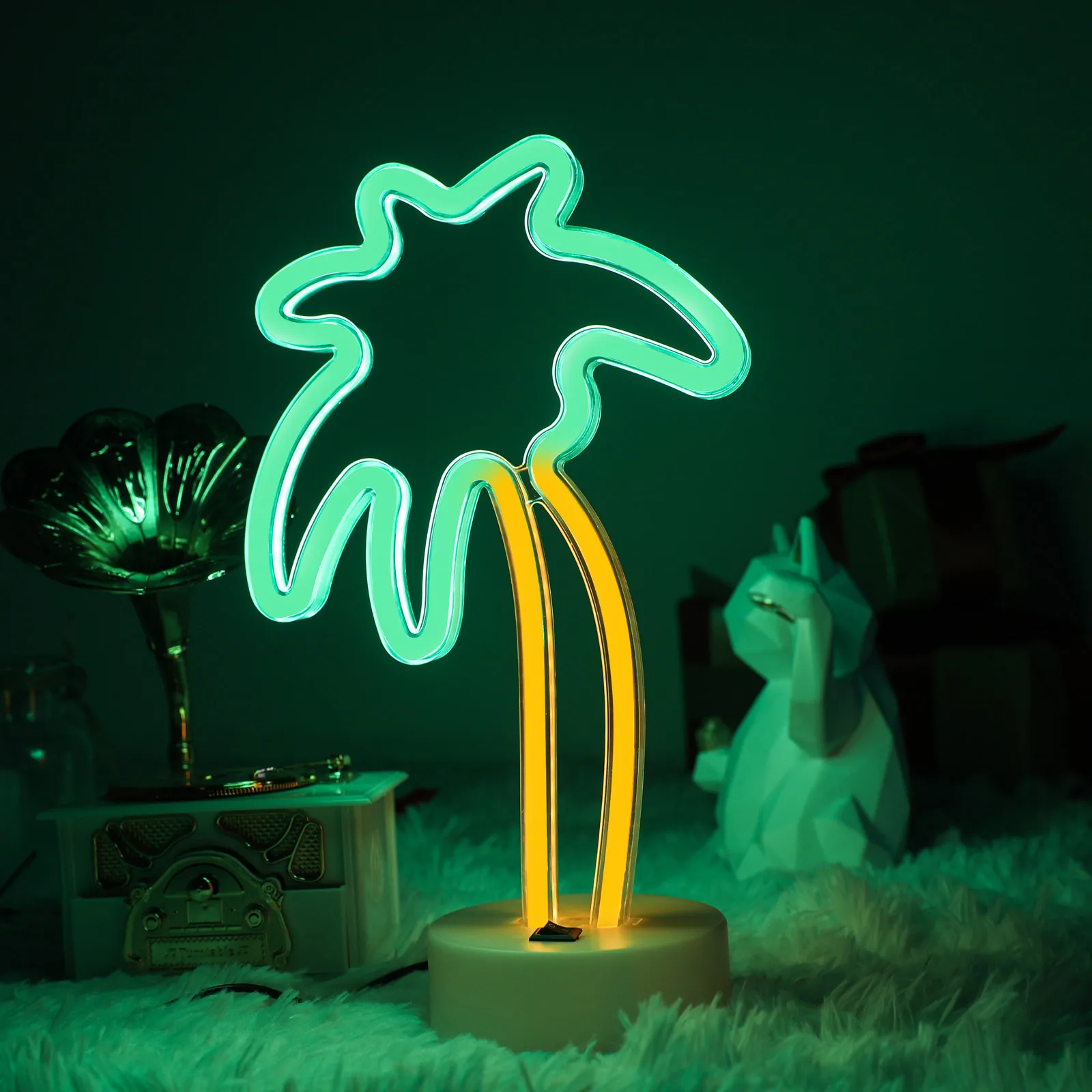 Neon Sign USB LED Decoration Unicorn Flamingo Lamp Moon Rainbow For Home Kid Room Bedside Night Light Decor Light For Children