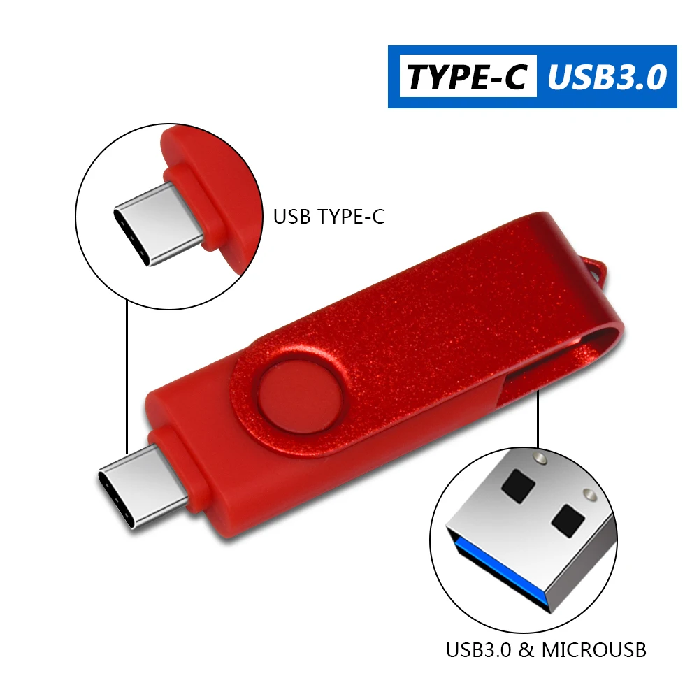 High Speed TYPE-C USB 3.0 Flash Drives 16GB Pendrive usb key 64GB 32GB 128GB Pen Drive USB Flash Disk Jump Drives