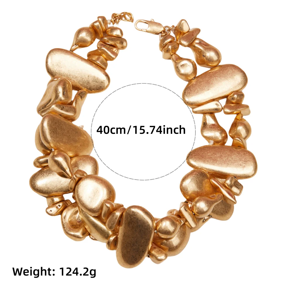 Retro Irregular Gold-plated Beaded Necklace In A Fashionable And Elegant Punk Style Women's Necklace Free Shipping