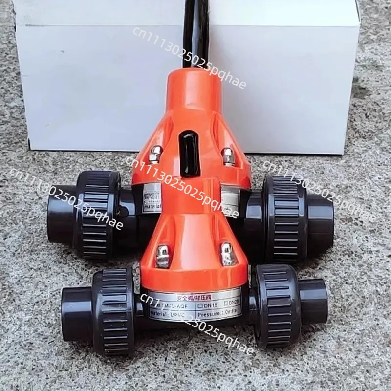 DN15/20/25 UPVC Back Pressure Valve Plastic Pressure Relief Valve, Safety Valve for Metering Pump, Diaphragm Corrosion Resistant