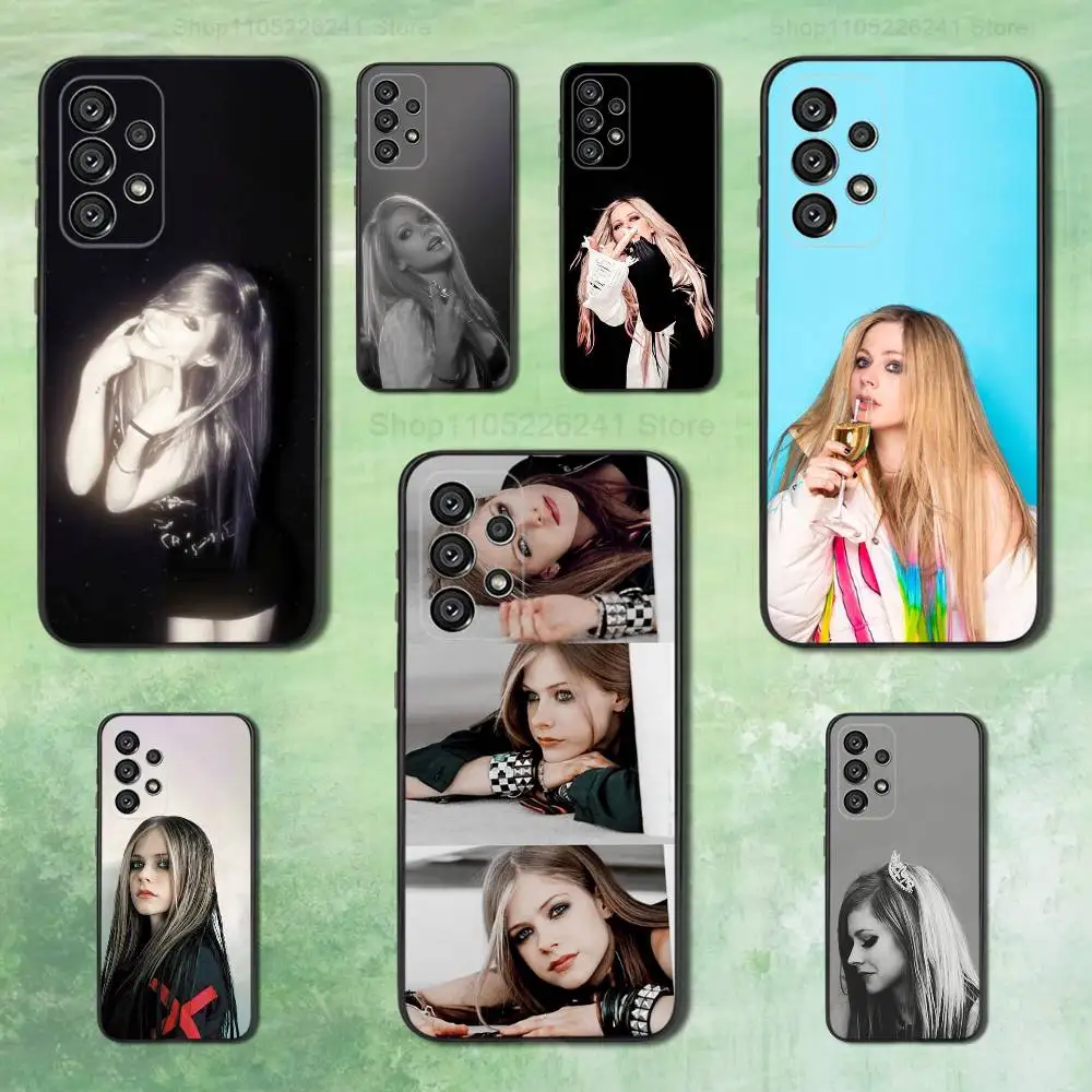 

Singer A-Avril L-Lavigne For Samsung Galaxy A73,31,32,72,41,53,52,71,22,5G,Note,J7,8,9 Soft Black Silicone Phone Case