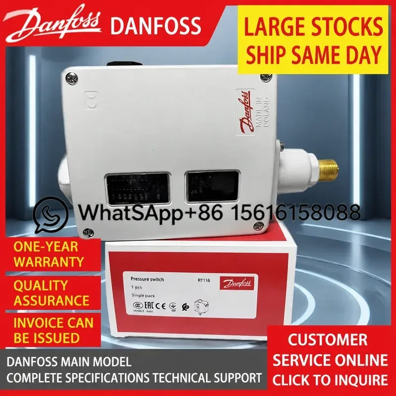 Danfoss RT113 017-519666 Automatic Pressure Switch EN 60947-4/-5 Original Industrial Control Relay Valve Sensor for HVAC