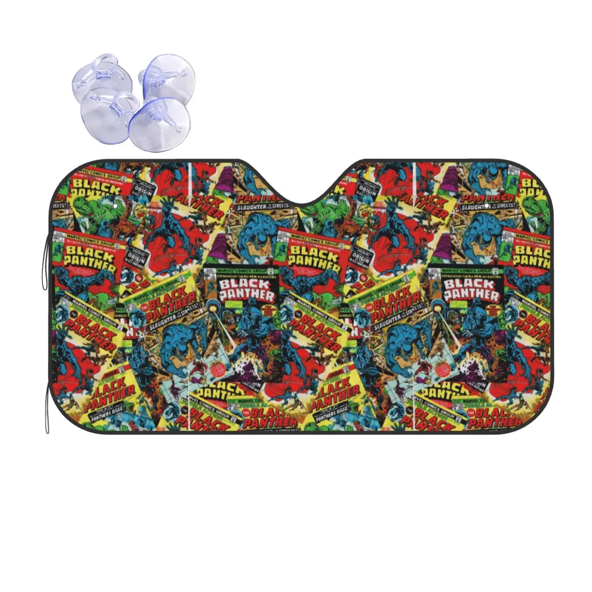 

Custom Black Panther Comic Superhero Front Windshield Sun Shade Foldable Auto Sunshade for Car Truck SUV Visor Protector