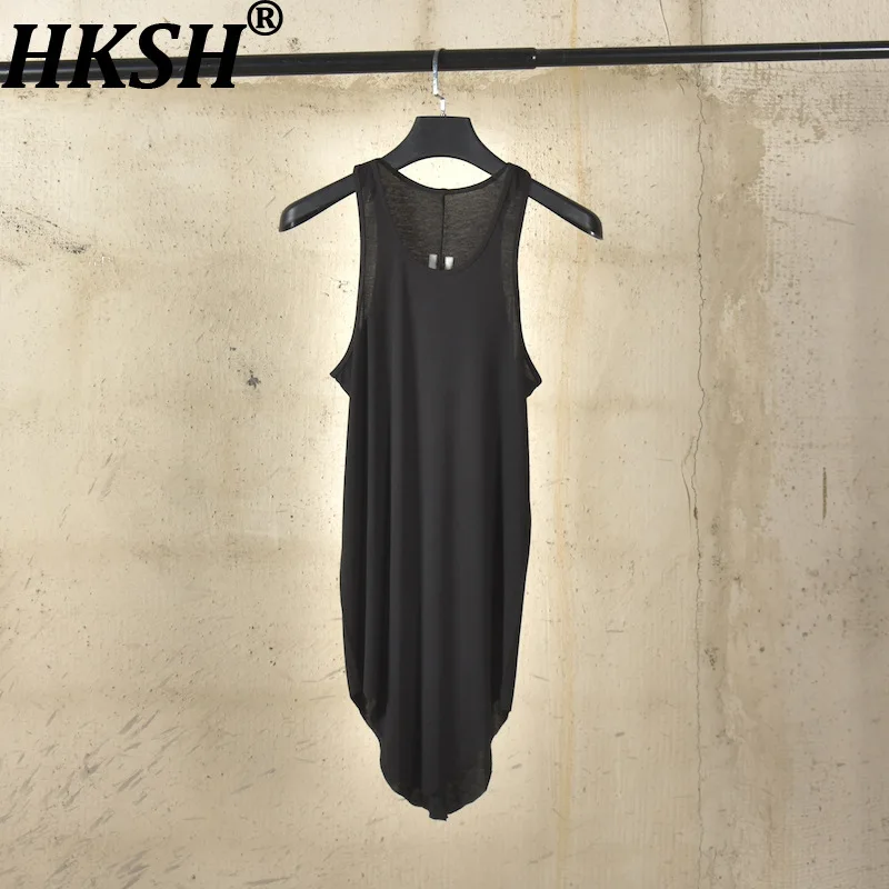 

HKSH Niche RO Style Темный шерстяной жилет в стиле High Street с дизайном «ласточкин хвост», летняя новинка, унисекс, шикарный топ в стиле Ins, HK20984