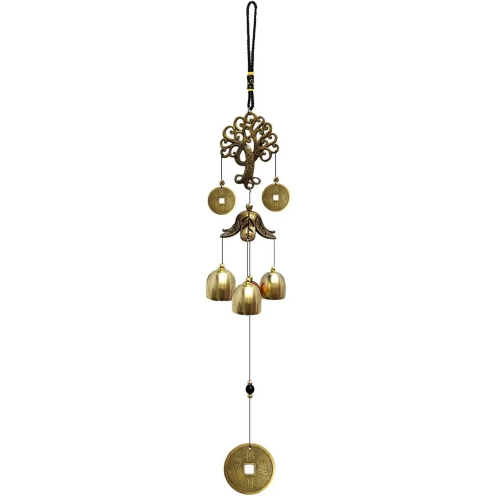 Elegant Wind Chimes for Outdoor Garden Decor Metal Bells Hanging Ornament with Melodic Sound Perfect for Patio Yard Christmas Home Decoration Gift Idea Relaxing Feng Shui Fortune Tree Design Durable Weather Resistant