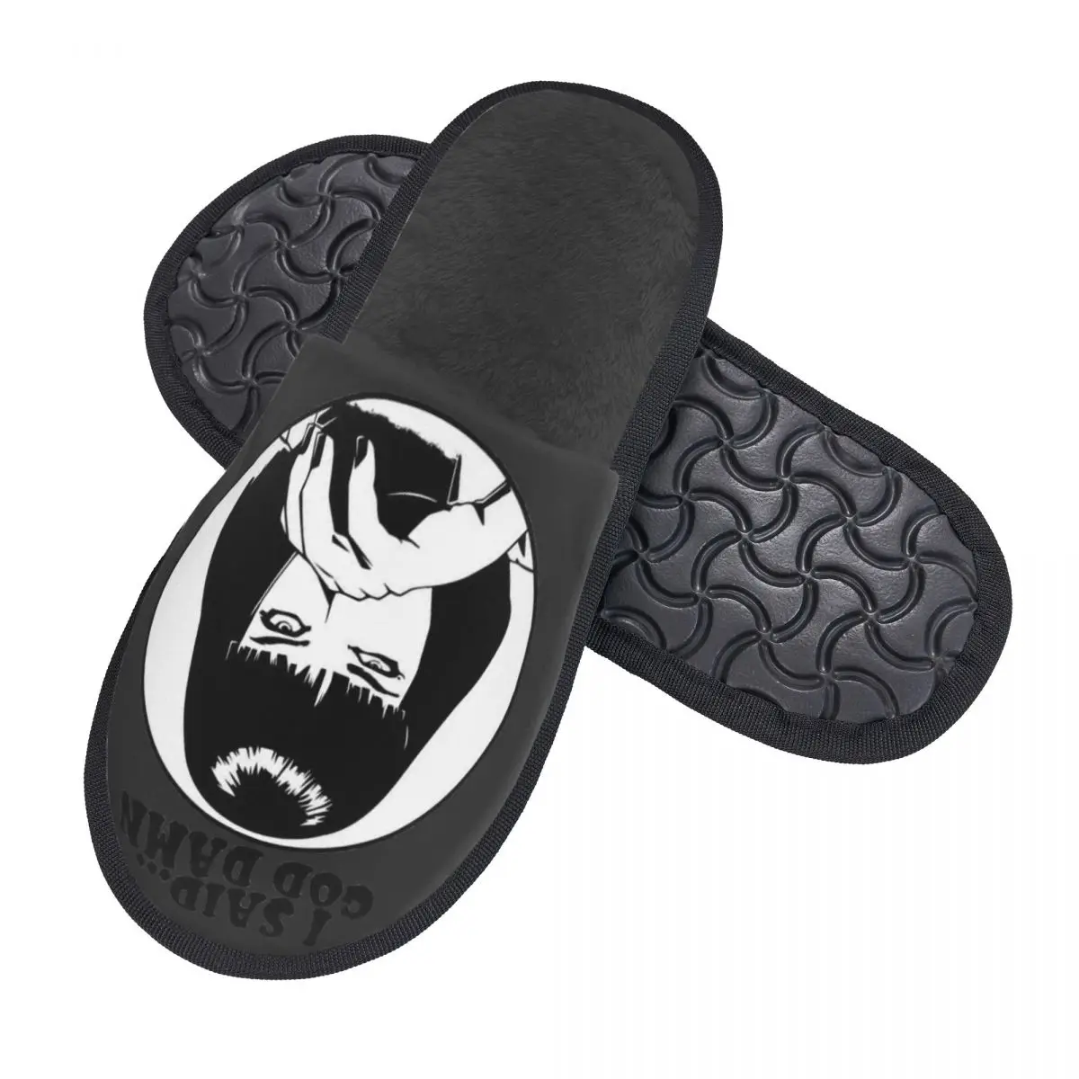 Zapatillas de baloncesto Crazy Design Pulp Fiction para hombre y mujer, pantuflas peludas, pantuflas cálidas para el hogar, 5