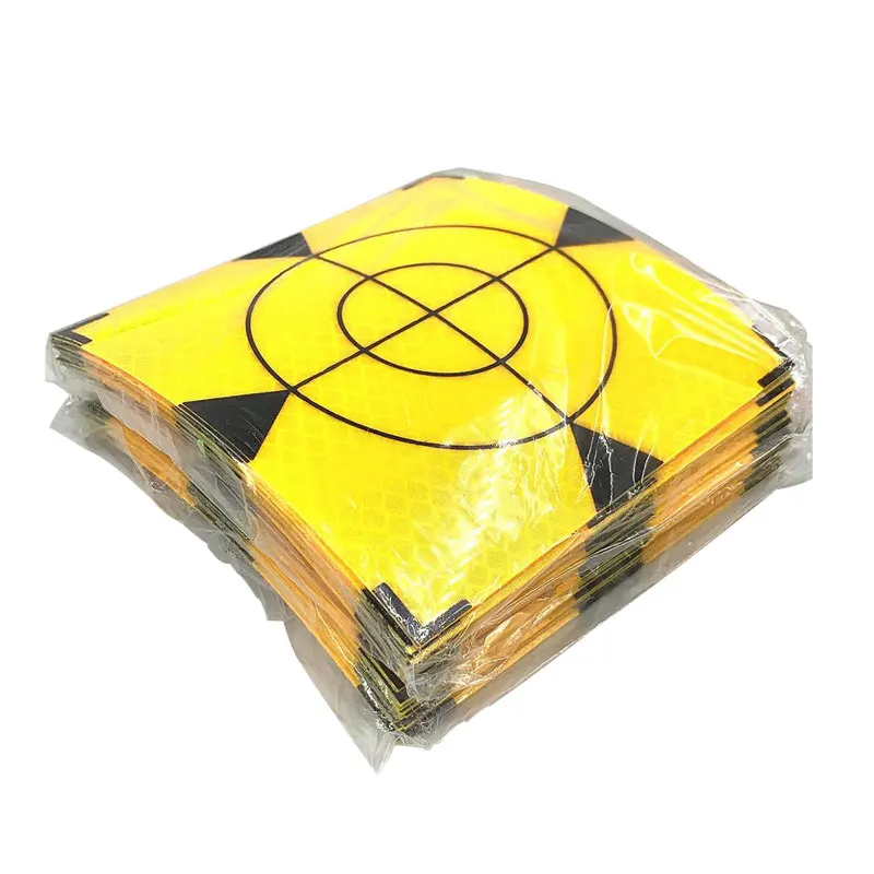 Foglio riflettente giallo 100x100mm per stazione totale rilievo geografia foglio triangolare adesivo nastro riflettente 10cm * 10cm