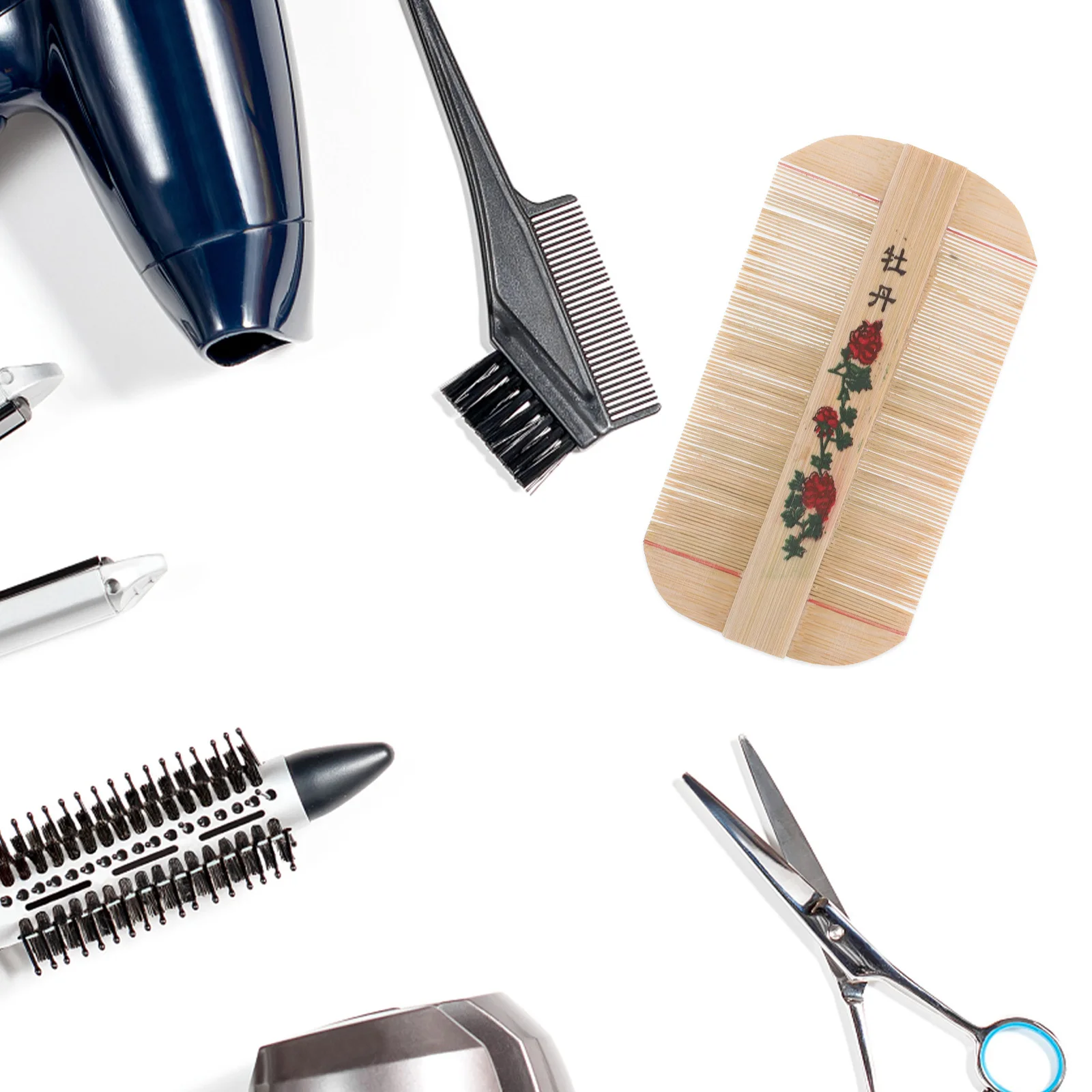 2 قطعة الخيزران غرامة الأسنان القشرة مشط الشعر الاستمالة فروة الرأس مدلك Nits مزيل للأطفال النساء الرجال المحمولة الخيزران