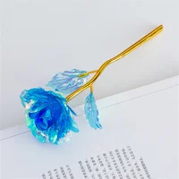 18cm 24k Golden Rose Flower Valentine Day Gift Artificial Roses Foil Rose Flowers Party Wedding Decoration Holiday Present 3