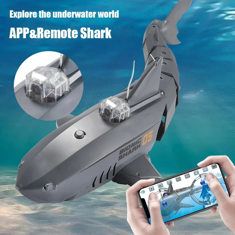 RC App Shark Animals Toys Camera HD Wif Fpv modello simulativo impermeabile elettrico sottomarino pesce Robot macchina giocattoli per ragazzi