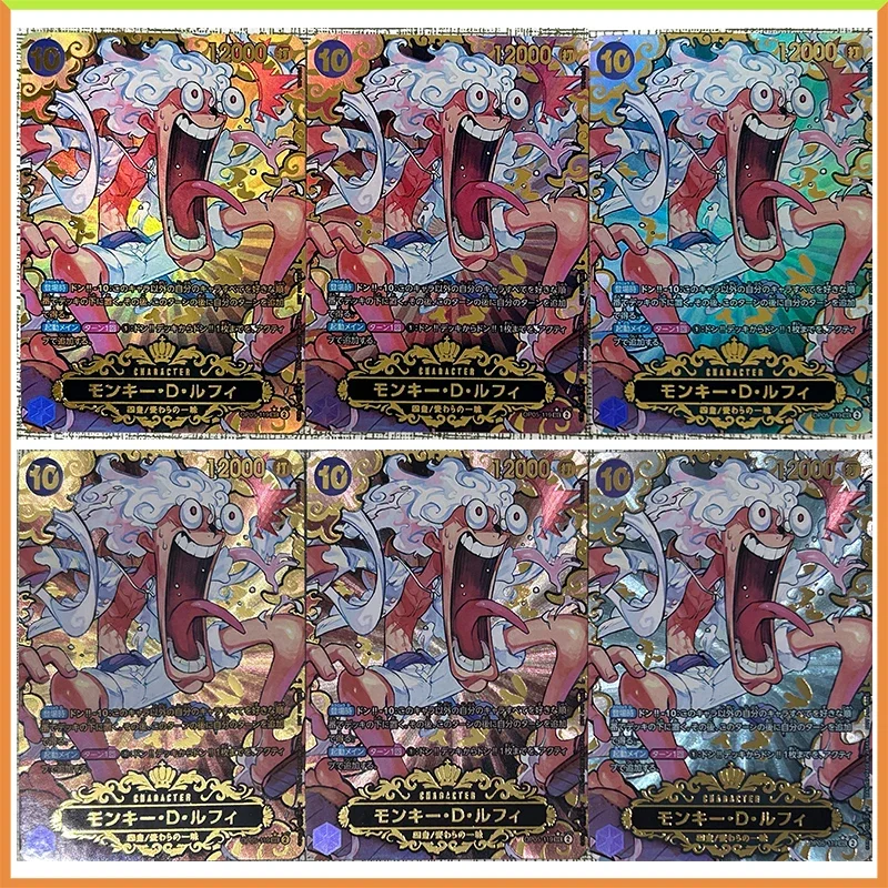 

Аниме ONE PIECE DIY ACG Laser Настольная боевая игра Преломление фольги Обезьяна D Луффи Игрушки для мальчика Коллекционная открытка Подарок на день рождения