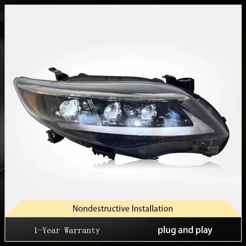 المصابيح الأمامية للسيارات ل كورولا 2011-2013 تويوتا زينون الجبهة مصباح LED لمبات DRL ترقية رئيس كشاف ضوئي عدسة اكسسوارات السيارات