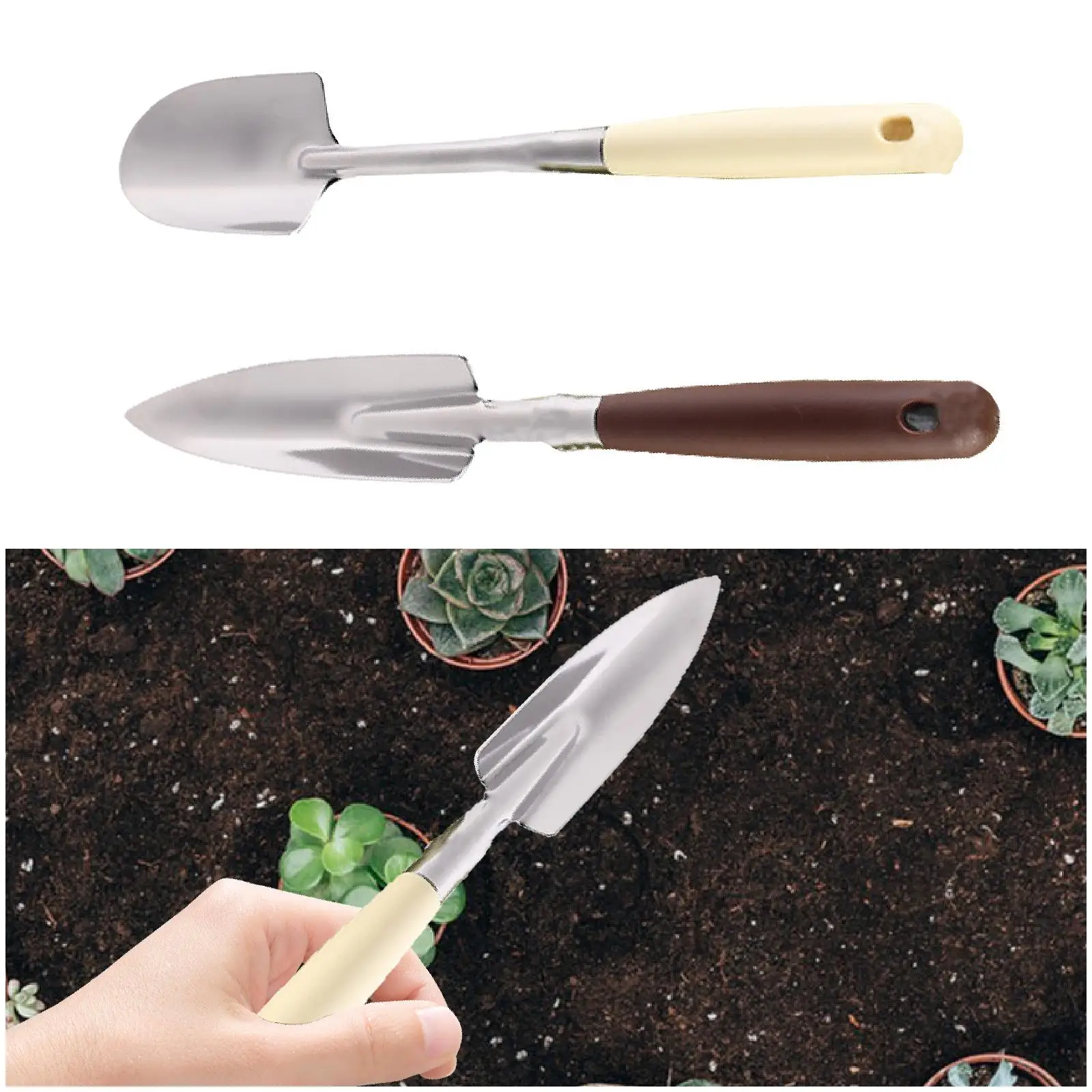 Small Garden Trowel Potting Shovel Gardening Bonsai Tools Stainless Steel Small Shovel for Lawn and Yard Tools Digging Planting