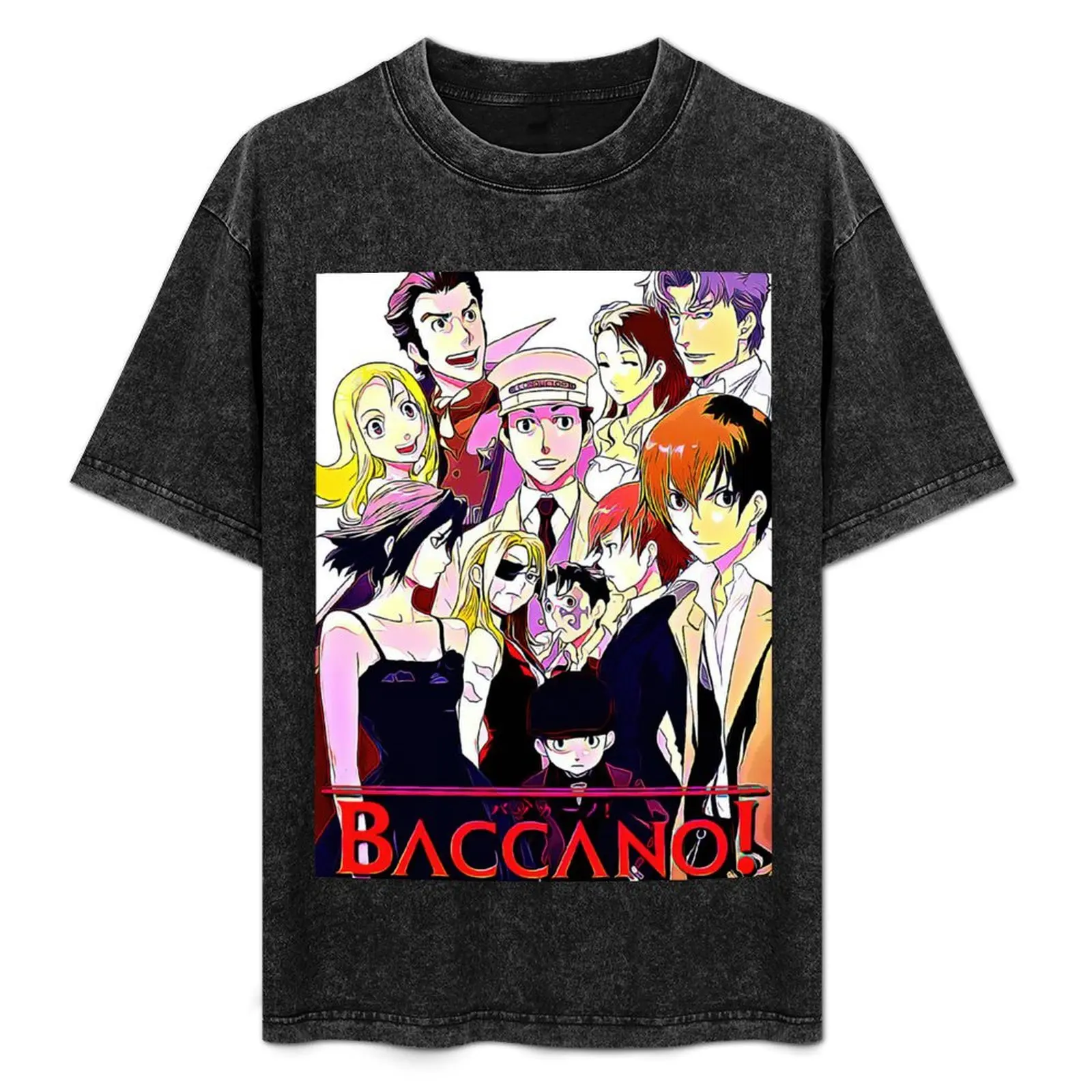 Camiseta Baccano con estampado de moda, informal, de manga corta