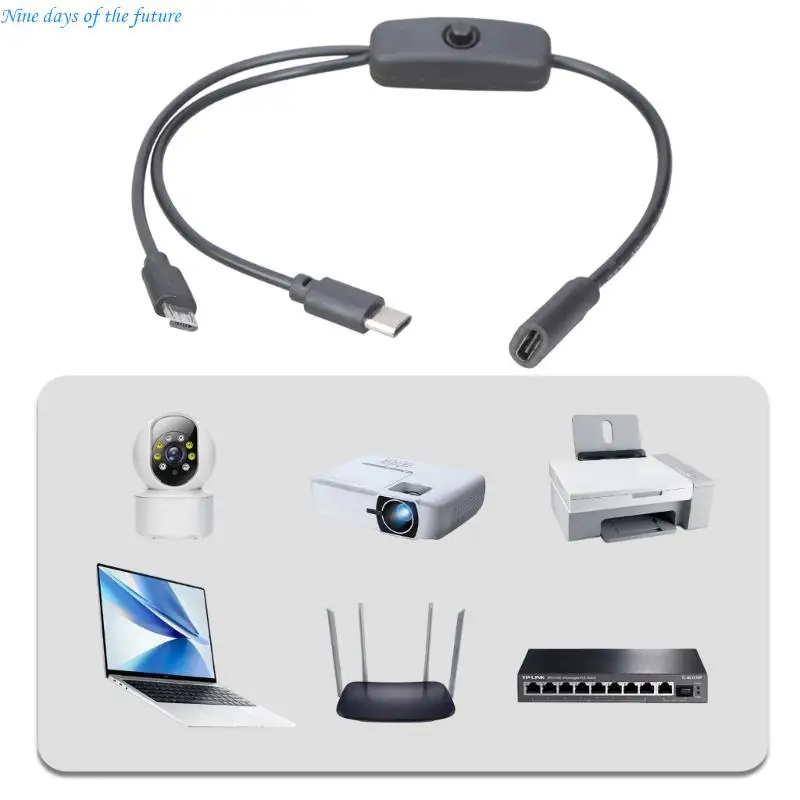 كابل مقسم من النوع C، سلك شحن بمنفذ USB C إلى USB C وكابل Micros USB E65A #3